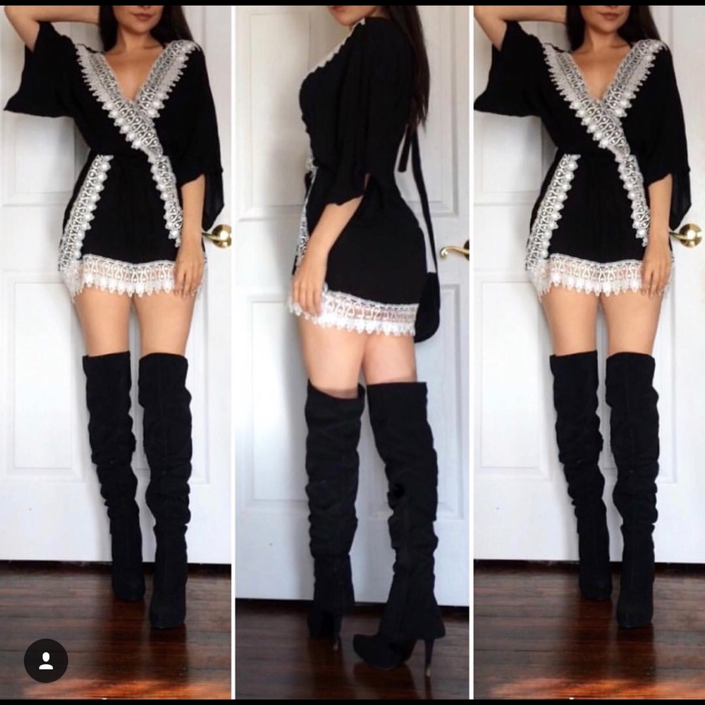 Black and white romper